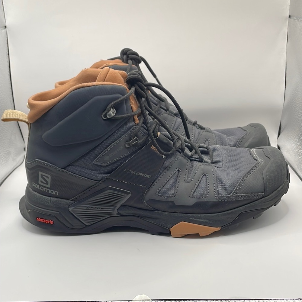 Salomon X Ultra 4 Mid GORE-TEX Hiking Boot - Grey - Orange - 10